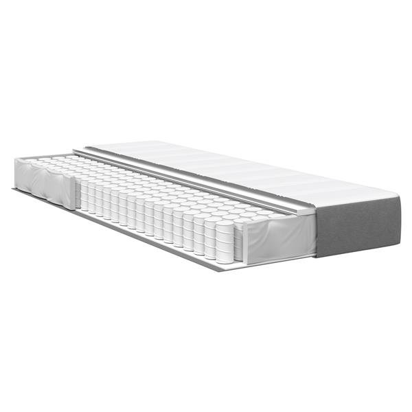 Grote foto vidaxl pocketveringmatras medium 90x190x20 cm stof lichtgrijs huis en inrichting matrassen en bedbodems