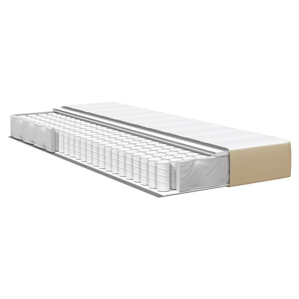 Grote foto vidaxl pocketveringmatras medium 80x200x20 cm stof lichtgroen grijs huis en inrichting matrassen en bedbodems
