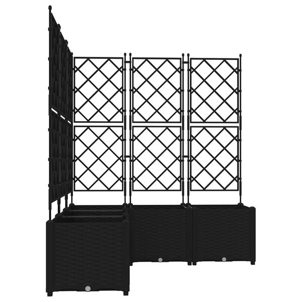 Grote foto vidaxl plantenbakken 5 st met latwerk 120x120x143 cm zwart tuin en terras overige tuin en terras