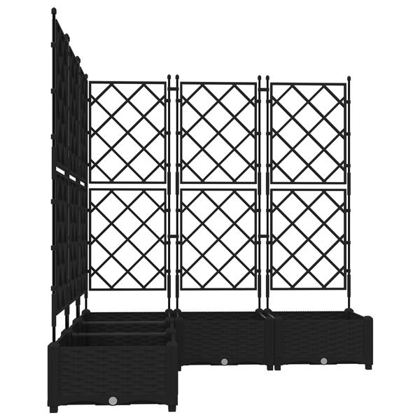 Grote foto vidaxl plantenbakken 5 st met latwerk 120x120x125 5 cm zwart tuin en terras overige tuin en terras