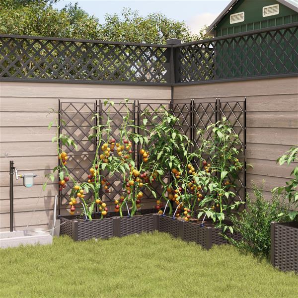 Grote foto vidaxl plantenbakken 5 st met waterirrigatiesysteem bruin tuin en terras overige tuin en terras