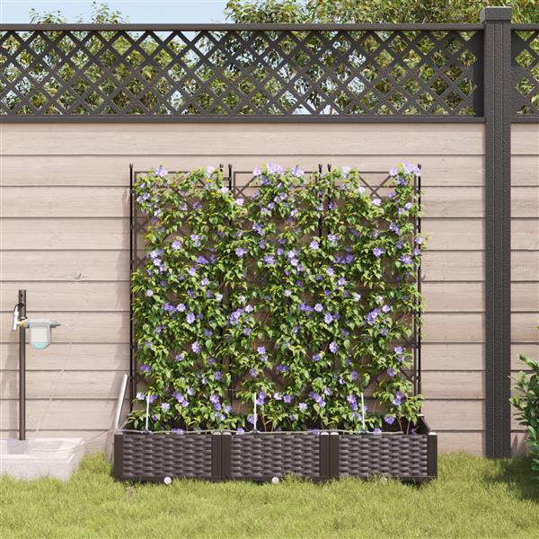Grote foto vidaxl plantenbakken 3 st met waterirrigatiesysteem bruin tuin en terras overige tuin en terras