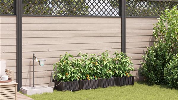 Grote foto vidaxl plantenbakken 4 st met waterirrigatiesysteem bruin tuin en terras overige tuin en terras