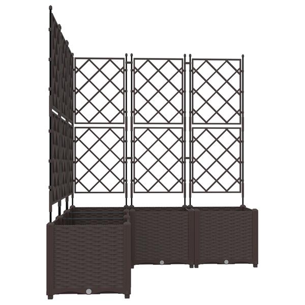 Grote foto vidaxl plantenbakken 5 st met latwerk 120x120x143 cm bruin tuin en terras overige tuin en terras