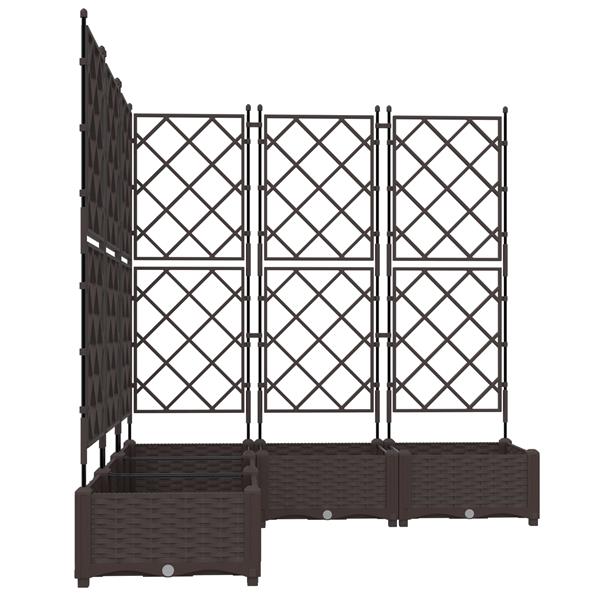 Grote foto vidaxl plantenbakken 5 st met latwerk 120x120x125 5 cm bruin tuin en terras overige tuin en terras
