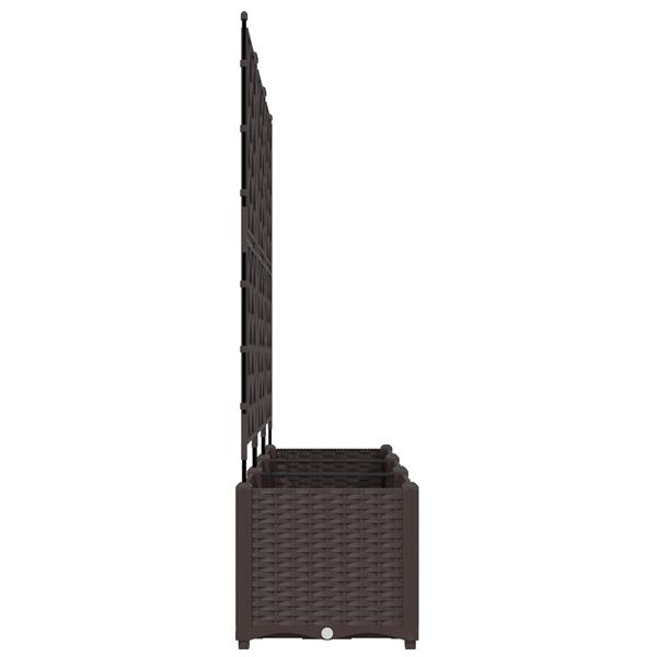 Grote foto vidaxl plantenbakken 3 st met latwerk 120x40x143 cm bruin tuin en terras overige tuin en terras