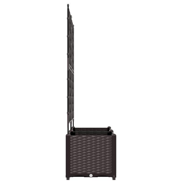 Grote foto vidaxl plantenbakken 2 st met latwerk 80x40x143 cm bruin tuin en terras overige tuin en terras