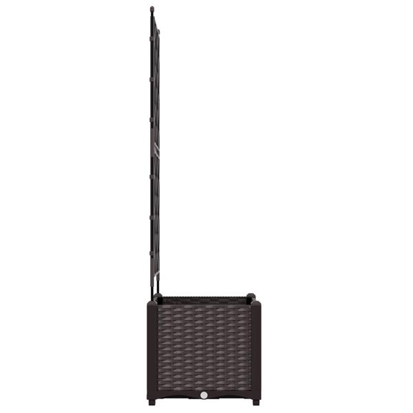 Grote foto vidaxl plantenbak met latwerk 40x40x143 cm bruin tuin en terras overige tuin en terras