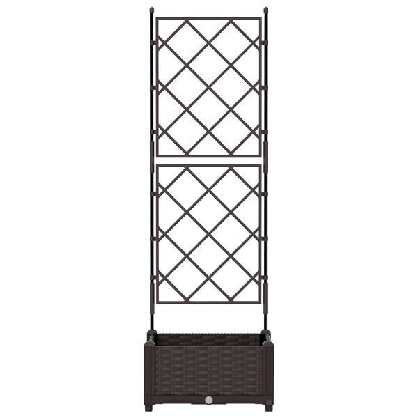 Grote foto vidaxl plantenbak met latwerk 40x40x125 5 cm bruin tuin en terras overige tuin en terras