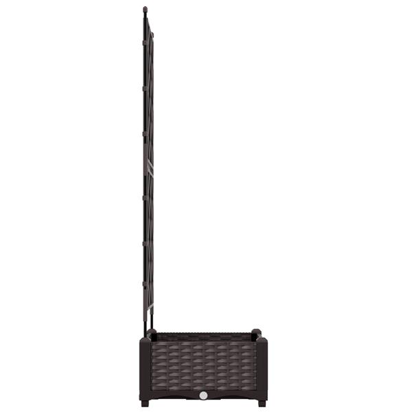 Grote foto vidaxl plantenbak met latwerk 40x40x125 5 cm bruin tuin en terras overige tuin en terras