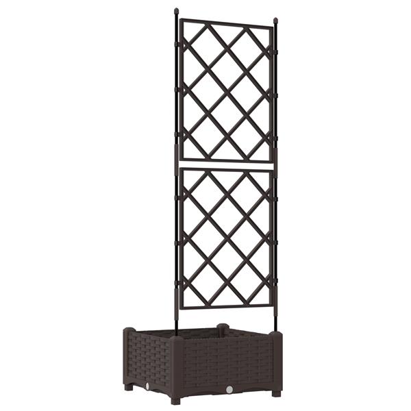 Grote foto vidaxl plantenbak met latwerk 40x40x125 5 cm bruin tuin en terras overige tuin en terras