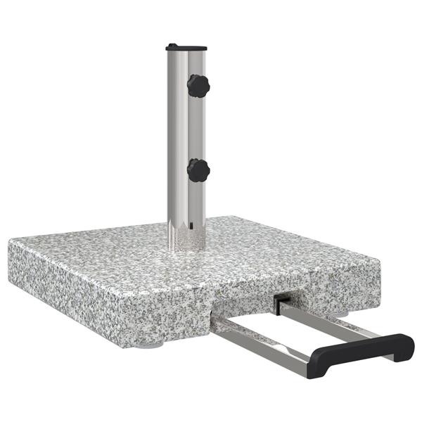 Grote foto vidaxl parasolvoet met wielen en handgreep grijs graniet 29 kg vierkant tuin en terras overige tuin en terras