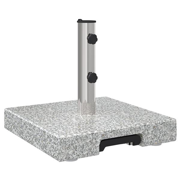 Grote foto vidaxl parasolvoet met wielen en handgreep grijs graniet 29 kg vierkant tuin en terras overige tuin en terras
