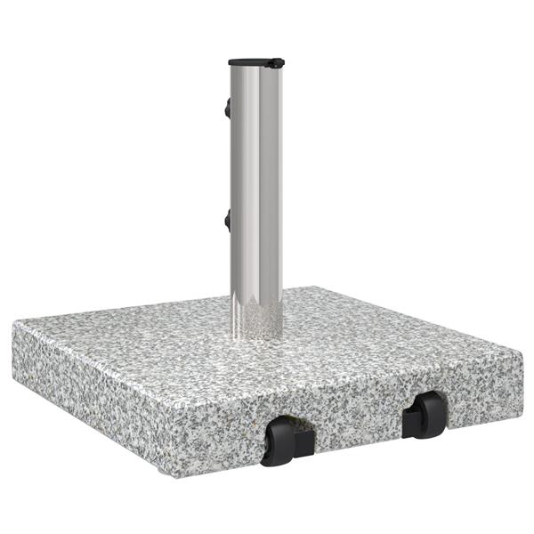 Grote foto vidaxl parasolvoet met wielen en handgreep grijs graniet 29 kg vierkant tuin en terras overige tuin en terras