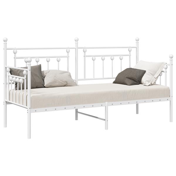 Grote foto vidaxl slaapbank 80x200 cm staal wit antiek en kunst stoelen en banken