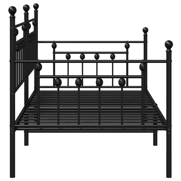 Grote foto vidaxl ligbedframe zwart 100x200 cm van staal antiek en kunst stoelen en banken