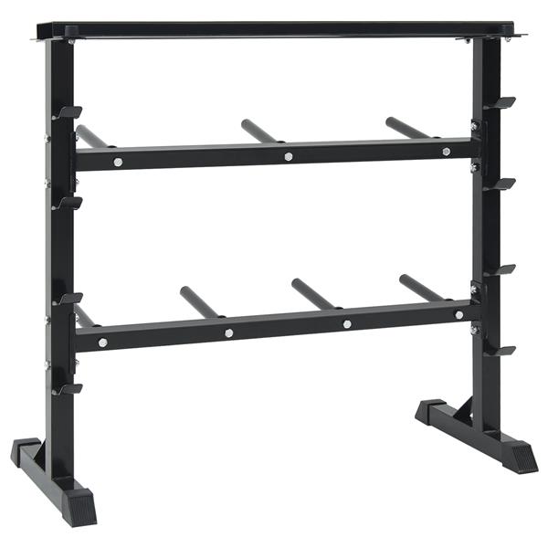 Grote foto vidaxl dumbbell rek met 7 houder en 8 haken 300 kg staal sport en fitness fitness