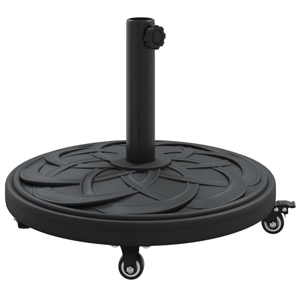 Grote foto vidaxl parasolvoet met wielen rond voor 38 48 mm palen 13 kg tuin en terras overige tuin en terras