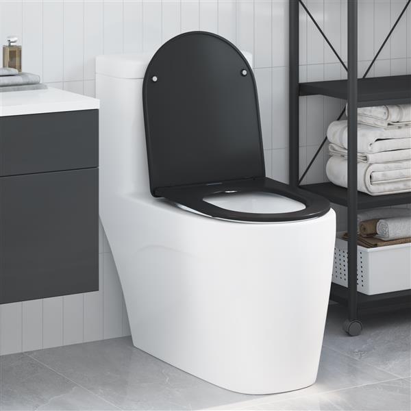 Grote foto vidaxl toiletbril soft close met quick release duroplast zwart doe het zelf en verbouw sanitair