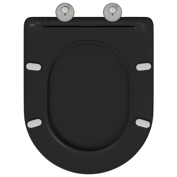 Grote foto vidaxl toiletbril soft close met quick release duroplast zwart doe het zelf en verbouw sanitair