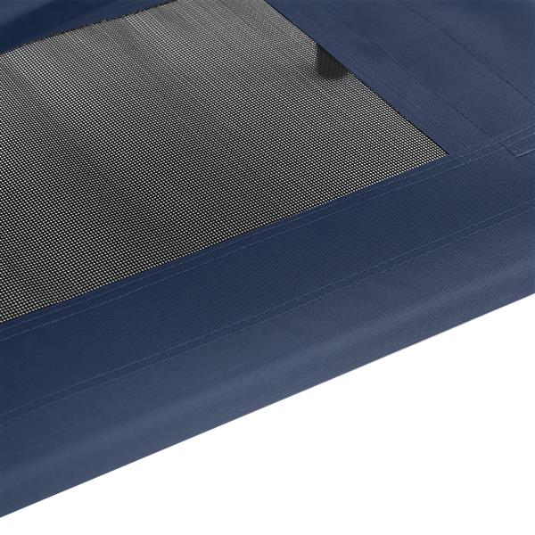 Grote foto vidaxl verhoogd hondenbed met verwijderbaar dak marineblauw xl staal dieren en toebehoren toebehoren
