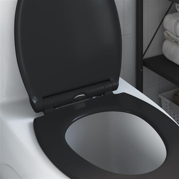 Grote foto vidaxl toiletbril soft close met quick release duroplast zwart doe het zelf en verbouw sanitair