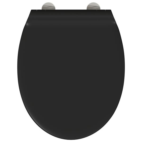 Grote foto vidaxl toiletbril soft close met quick release duroplast zwart doe het zelf en verbouw sanitair