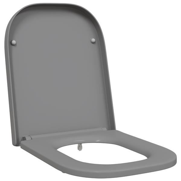 Grote foto vidaxl toiletbril soft close met quick release duroplast grijs doe het zelf en verbouw sanitair