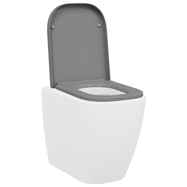Grote foto vidaxl toiletbril soft close met quick release duroplast grijs doe het zelf en verbouw sanitair