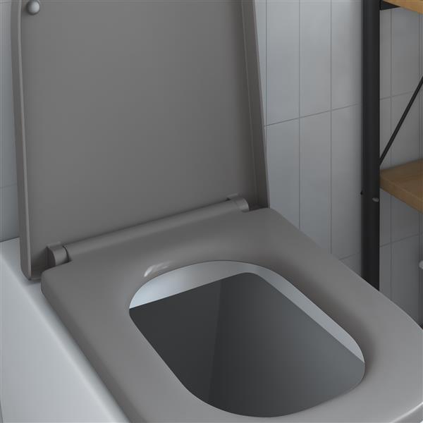 Grote foto vidaxl toiletbril soft close met quick release duroplast grijs doe het zelf en verbouw sanitair