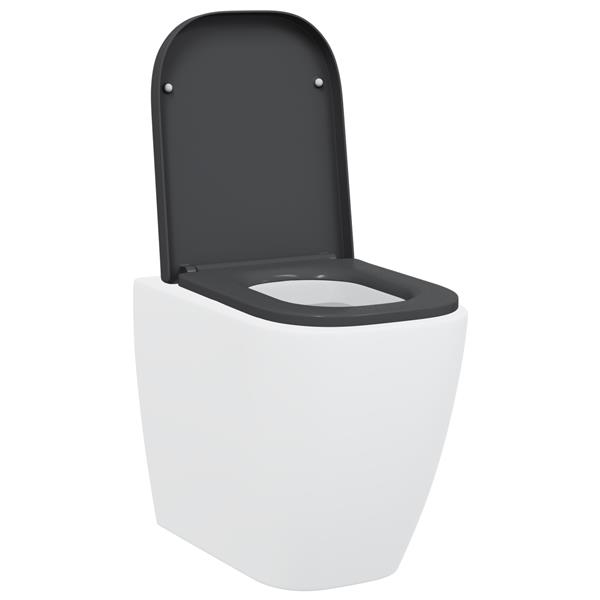 Grote foto vidaxl toiletbril soft close met quick release duroplast antraciet doe het zelf en verbouw sanitair