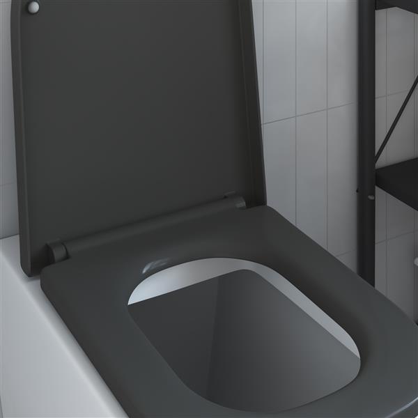 Grote foto vidaxl toiletbril soft close met quick release duroplast antraciet doe het zelf en verbouw sanitair