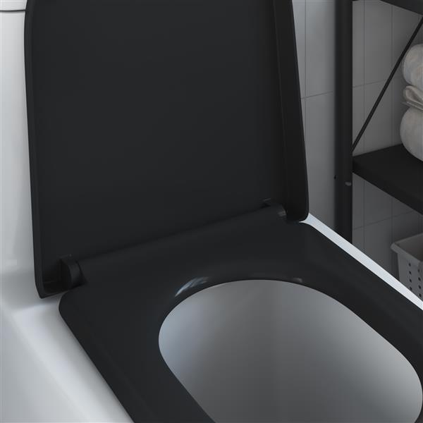 Grote foto vidaxl toiletbril soft close met quick release duroplast zwart doe het zelf en verbouw sanitair