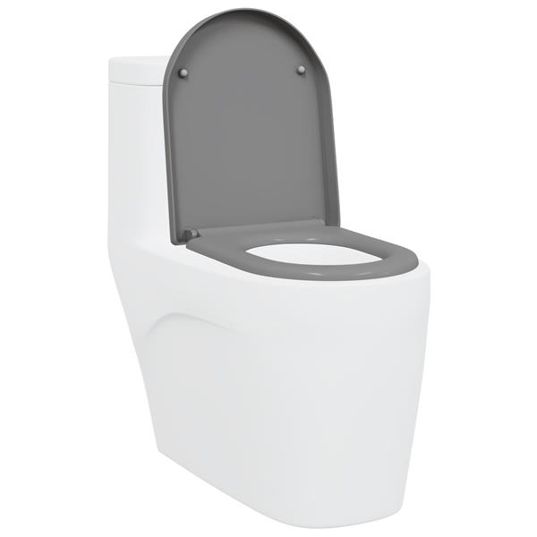 Grote foto vidaxl toiletbril soft close met quick release duroplast grijs doe het zelf en verbouw sanitair
