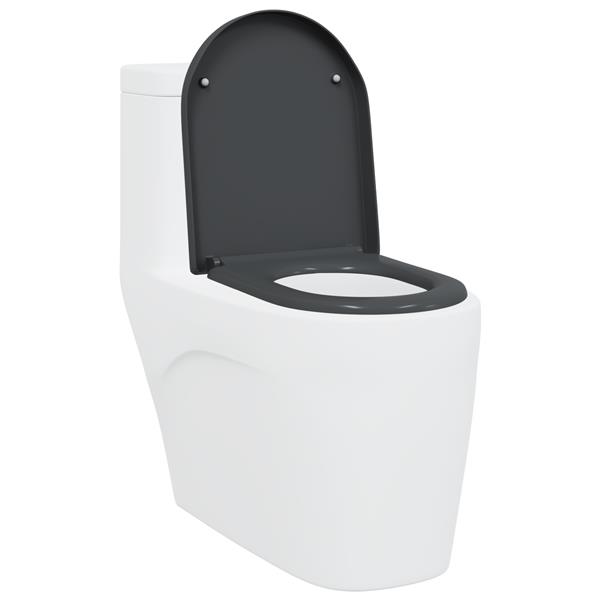Grote foto vidaxl toiletbril soft close met quick release duroplast antraciet doe het zelf en verbouw sanitair