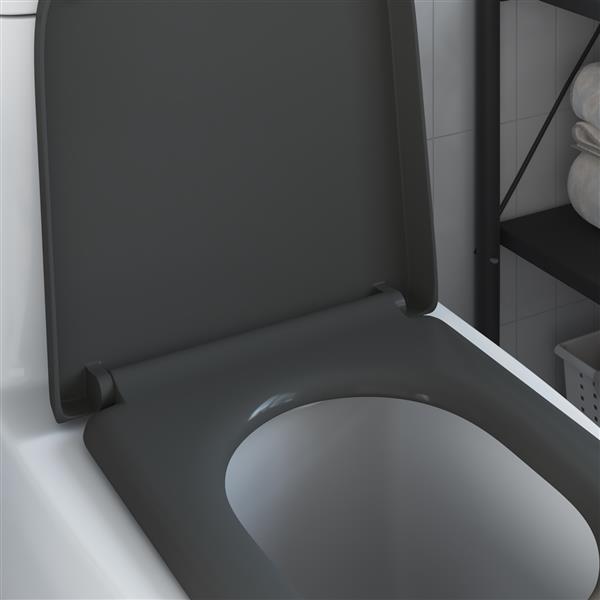 Grote foto vidaxl toiletbril soft close met quick release duroplast antraciet doe het zelf en verbouw sanitair