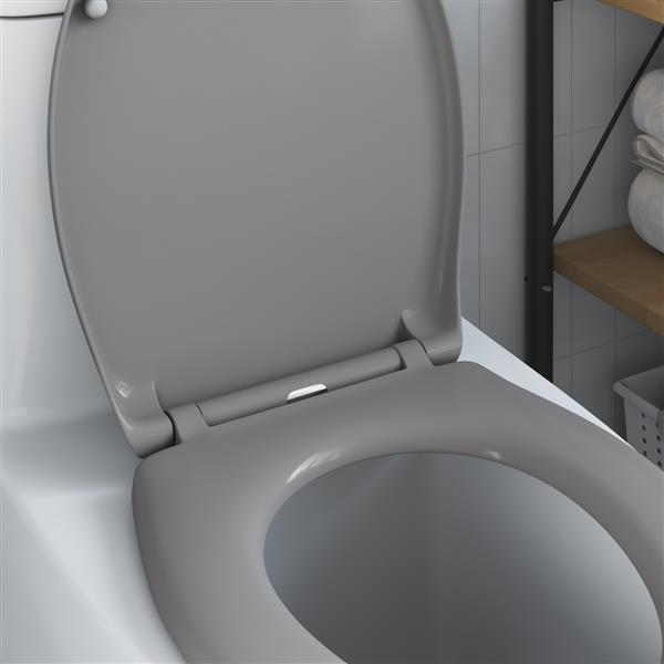Grote foto vidaxl toiletbril soft close met quick release duroplast grijs doe het zelf en verbouw sanitair