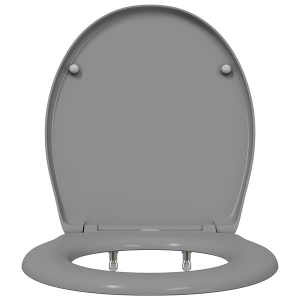Grote foto vidaxl toiletbril soft close met quick release duroplast grijs doe het zelf en verbouw sanitair