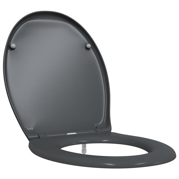 Grote foto vidaxl toiletbril soft close met quick release duroplast antraciet doe het zelf en verbouw sanitair