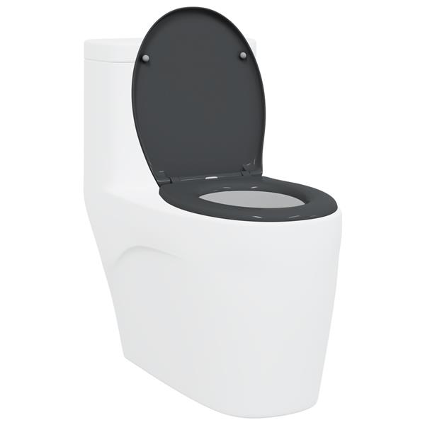 Grote foto vidaxl toiletbril soft close met quick release duroplast antraciet doe het zelf en verbouw sanitair