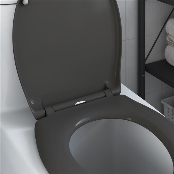 Grote foto vidaxl toiletbril soft close met quick release duroplast antraciet doe het zelf en verbouw sanitair