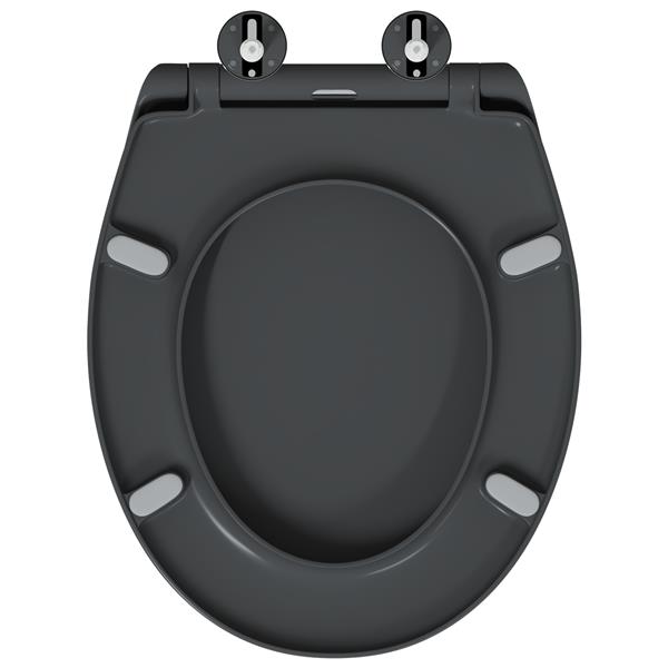 Grote foto vidaxl toiletbril soft close met quick release duroplast antraciet doe het zelf en verbouw sanitair