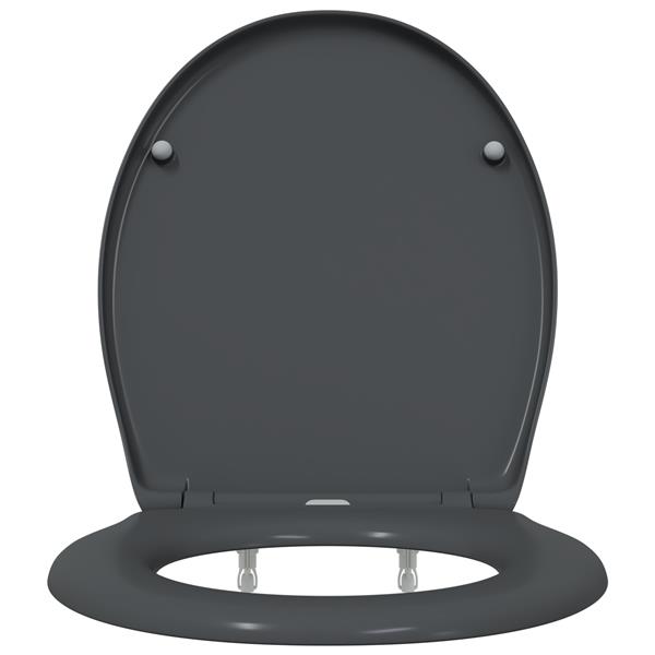 Grote foto vidaxl toiletbril soft close met quick release duroplast antraciet doe het zelf en verbouw sanitair