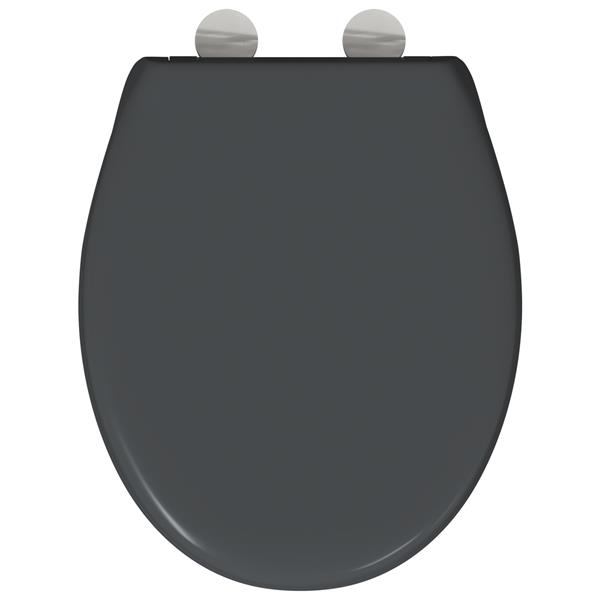 Grote foto vidaxl toiletbril soft close met quick release duroplast antraciet doe het zelf en verbouw sanitair