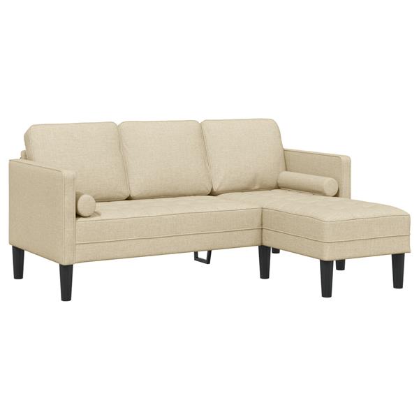 Grote foto vidaxl bank 3 zits l vormig 160 cm stof cr mekleurig huis en inrichting bankstellen