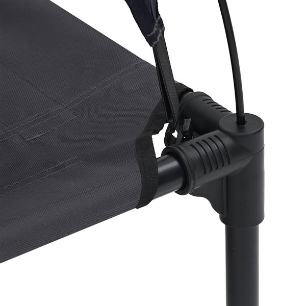 Grote foto vidaxl verhoogd hondenbed zwart polyester stof metalen frame dieren en toebehoren toebehoren