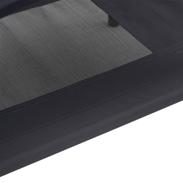 Grote foto vidaxl verhoogd hondenbed zwart polyester stof metalen frame dieren en toebehoren toebehoren