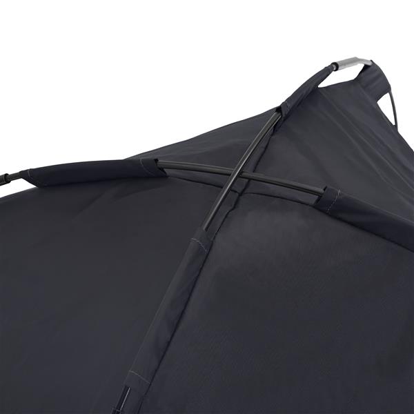 Grote foto vidaxl verhoogd hondenbed zwart polyester stof metalen frame dieren en toebehoren toebehoren