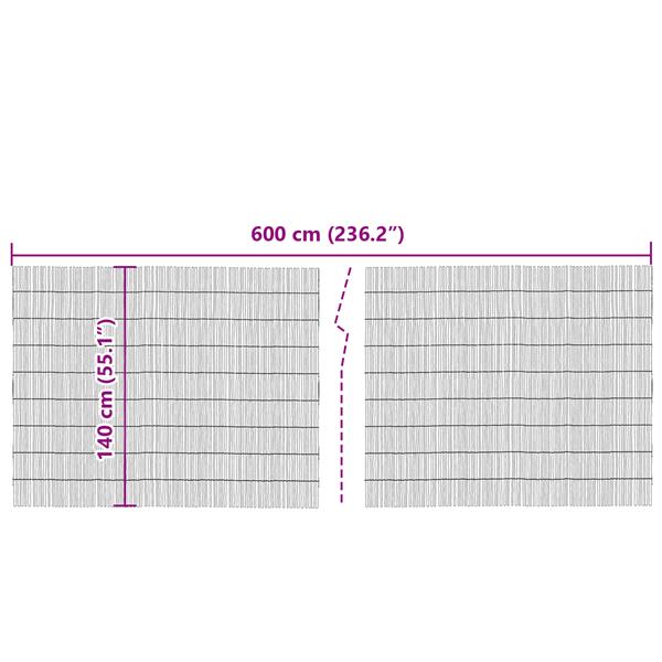 Grote foto vidaxl tuinscherm 600x140 cm riet tuin en terras hekken en schuttingen