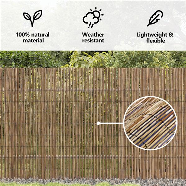 Grote foto vidaxl tuinscherm 500x140 cm riet tuin en terras hekken en schuttingen